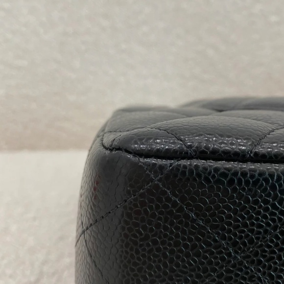 Authentic Chanel Classic Flap Jumbo Black Caviar Silver Hardware - Picture 9 of 16